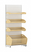 Пристенный стеллаж L=1000 мм H=2250 мм c хлебными полками