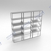 Стеллаж винный на металлокаркасе тройной ВВП-24